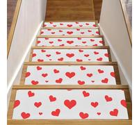 Eslifey Loving Heart Pattern (2) peldaños de escalera para peldaños de madera, paquete de 15 unidades de 76.2 x 20.3 cm, antideslizantes, para interiores, para perros, niños, ancianos, con adhesivo