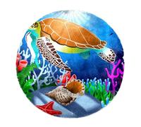 Eslifey Magical Underwater World - Alfombra redonda de pelo largo, suave, peluda, moderna, para sala de estar, dormitorio, 60 cm