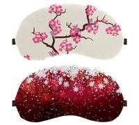 Eslifey - Mascarillas opacas para los ojos, estrellas navideñas y copos de nieve con correa ajustable para dormir y viajar