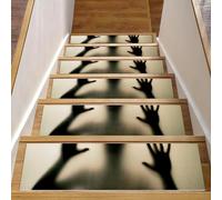 Eslifey Paquete de 15 peldaños antideslizantes de 8 x 30 pulgadas, para interiores para peldaños de madera, alfombras para niños, ancianos y mascotas con adhesivo reutilizable, Halloween Horror Man