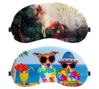Eslifey Paquete de 2 antifaz para dormir, antifaz para dormir Jack Russell Terrier, antifaz para ojos vendados, cubierta de sombra de ojos para hombres y mujeres, viaje en avión