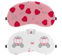 Eslifey Paquete de 2 antifaz para dormir, castillos coronas, carruajes, princesa, antifaz para dormir, cubierta de sombra de ojos para hombres y mujeres, avión de viaje