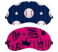 Eslifey Paquete de 2 antifaz para dormir, corona de princesa, color rosa, máscara de dormir, cubierta de sombra de ojos para hombres y mujeres, viaje en avión