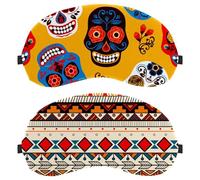 Eslifey Paquete de 2 antifaz para dormir, estilo bohemio, bohemio, con vendas para los ojos, cubierta de sombra de ojos para hombres y mujeres, viaje en avión