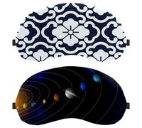 Eslifey Paquete de 2 antifaz para dormir, estrellas y desfile de planetas, antifaz para dormir, cubierta de sombra de ojos para hombres y mujeres, viaje en avión