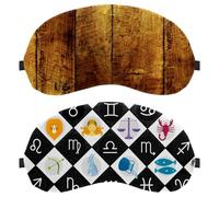 Eslifey Paquete de 2 antifaz para dormir, horóscopo del zodiaco astrología, constelación, estrellas, antifaz para dormir, cubierta de sombra de ojos para hombres y mujeres, viaje en avión