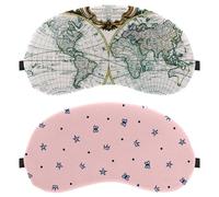 Eslifey Paquete de 2 antifaz para dormir, lindas coronas de estrellas rosas, antifaz para dormir, cubierta de sombra de ojos para hombres y mujeres, viaje en avión