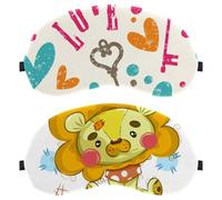 Eslifey Paquete de 2 antifaz para dormir, lindo bebé peluche león It's a Boy máscara de dormir venda, cubierta de sombra de ojos para hombres y mujeres, viaje en avión