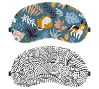 Eslifey Paquete de 2 antifaz para dormir, mandala henna negro y blanco, máscara de dormir, cubierta de sombra de ojos para hombres y mujeres, viaje en avión