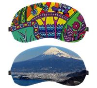Eslifey Paquete de 2 antifaz para dormir, máscara para dormir con los ojos vendados del monte Fuji y Yokohama, cubierta de sombra de ojos para hombres y mujeres, viaje en avión