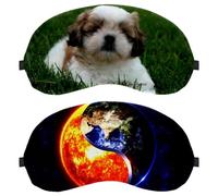 Eslifey Paquete de 2 antifaz para dormir, Tai Chi 3D Sun Earth antifaz para dormir, cubierta de sombra de ojos para hombres y mujeres, avión de viaje