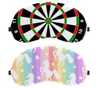 Eslifey Paquete de 2 antifaz para dormir, unicornios coloridos y patrón de estrellas, máscara de dormir, cubierta de sombra de ojos para hombres y mujeres, viaje en avión