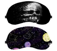 Eslifey Paquete de 2 antifaz para dormir, universo espacial con estrellas cósmicas, antifaz para dormir, cubierta de sombra de ojos para hombres y mujeres, viaje en avión