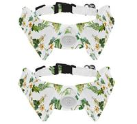 Eslifey Paquete de 2 collares de perro con pajarita y campana, girasoles y maíz, diseño de solapa ajustable, collar de pajarita para gatos pequeños