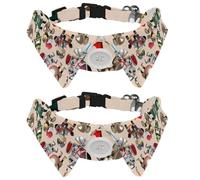 Eslifey Paquete de 2 collares de perro con pajarita y campana, lindo soldado Cool Man, diseño de solapa ajustable, collar de pajarita para mascotas pequeñas