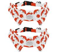 Eslifey Paquete de 2 collares para perro con pajarita y campana, colección Wild Animals Collection, zorros rojos, diseño de solapa ajustable, collar de pajarita para mascotas pequeñas