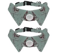 Eslifey Paquete de 2 collares para perro con pajarita y campana, diseño de calavera cruzada, diseño de solapa ajustable, collar de pajarita para mascotas pequeñas