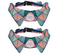 Eslifey Paquete de 2 collares para perro con pajarita y campana, mandalas indias vintage, patrón árabe, diseño de solapa ajustable, collar de pajarita para mascotas pequeñas