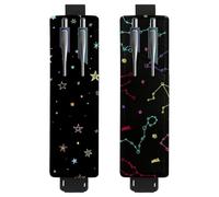 Eslifey Paquete de 2 soportes portátiles para bolígrafos, soporte para lápices Blooming Daisy Blue Sky, funda para bolígrafo con capacidad para 2 o 3 bolígrafos, banda elástica ajustable, desmontable