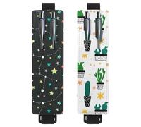 Eslifey Paquete de 2 soportes portátiles para bolígrafos, soporte para lápices Blooming Daisy Blue Sky, funda para bolígrafo con capacidad para 2 o 3 bolígrafos, banda elástica ajustable, desmontable