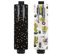 Eslifey Paquete de 2 soportes portátiles para bolígrafos, soporte para lápices Blooming Daisy Blue Sky, funda para bolígrafo con capacidad para 2 o 3 bolígrafos, banda elástica ajustable, desmontable