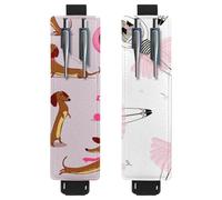 Eslifey Soporte ajustable para bolígrafo, espiral, diseño abstracto de mandala, flores, paquete de 2 portalápices, funda de piel para cuadernos, diarios, Multi 12, 6.1x1.8in/15.4x4.6cm