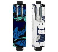 Eslifey Soporte ajustable para bolígrafo, espiral, diseño abstracto de mandala, flores, paquete de 2 portalápices, funda de piel para cuadernos, diarios, Multi 2, 6.1x1.8in/15.4x4.6cm