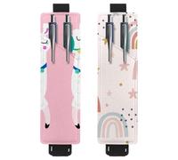 Eslifey Soporte ajustable para bolígrafo, espiral, diseño abstracto de mandala, flores, paquete de 2 portalápices, funda de piel para cuadernos, diarios, Multi 6, 6.1x1.8in/15.4x4.6cm