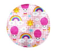 Eslifey Sun Panda Bear in Hot Air Balloon - Alfombra redonda de pelo largo, suave, peluda, moderna, para sala de estar, dormitorio, 60 cm