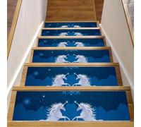 Eslifey Sweet Dreams - Peldaños de escalera de caballo y unicornio galaxia para peldaños de madera, paquete de 15 unidades, 30 x 8 pulgadas, antideslizantes, para interiores, para perros, niños