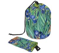 Eslifey Vincent - Bolsa de maquillaje grande con cordón, diseño de lirios de pintura de viaje, bolsa organizadora de maquillaje portátil, multicolor, 9.9x6.9in/25.2x17.6cm