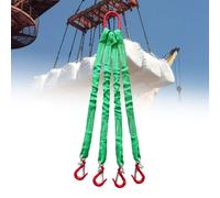 Eslinga con gancho de agarre de 4 patas, eslinga de poliéster, capacidad de carga de 5000 kg, correa de aparejo de cuatro patas de alta resistencia para motores, grúas, polipastos y camiones.(1M)