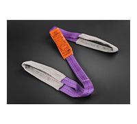 Eslinga de 1000 kg, 1 m, doble banda con hebillas, correa de elevación, 1 eslinga plana, 1 tonelada de poliéster contra cortes y abrasiones, para levantar mercancía pesada/vehículo/carga, color morado