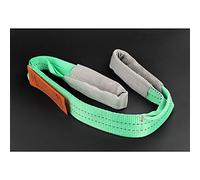 Eslinga de 2000 kg, doble banda con hebillas, correa de elevación - 1 eslinga plana de 2 toneladas de poliéster contra cortes y abrasiones, para levantar mercancía pesada/vehículo/carga - Verde