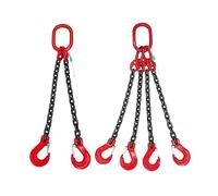 Eslinga de cadena, cadena de elevación de acero de aleación Eslinga de cadena de capacidad 2T con gancho de acero Acero de aleación de grado 80 de servicio pesado for levantar(2m)