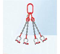 Eslinga de cadena, cadena de elevación industrial de alta resistencia, cuatro tramos con ganchos de eslinga, extremos de gancho eslinga con enlace oblongo para polipastos remolques(2T,2m)