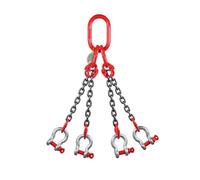 Eslinga De Cadena, Elevador De Tambor De Cadena con Hebilla De Mariposa Y Grillete, Cadenas De Elevación De Motor De Acero Aleado G80, Anillo De Conexión De Alta Resistencia(2 tons - 1 m)