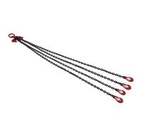 Eslinga de Cadena Eslinga de Cadena, 2m 4T 6 Mm Eslingas de Grúa de Acero G80 Cadena de Resistencia con Eslinga de Grúa de 4 Ramales Gancho de Horquilla para Operaciones de Elevación, Minas, Puertos,