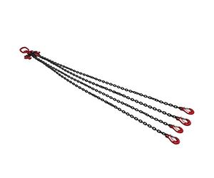 Eslinga de Cadena Eslinga de Cadena, 2m 4T 6 Mm Eslingas de Grúa de Acero G80 Cadena de Resistencia con Eslinga de Grúa de 4 Ramales Gancho de Horquilla para Operaciones de Elevación, Minas, Puertos,