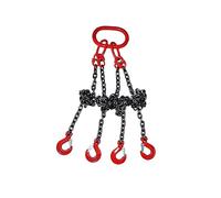 Eslinga de cadena, Eslinga de cadena, cadena de elevación de manganeso G80 Ganchos de elevación Grúa de eslabones de acero y cadena Eslingas de esparcidor de cadena de cuatro patas colgantes(6mm)