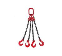 Eslinga de cadena, Eslinga de cadena, eslinga de cadena de elevación con cuatro ganchos, anillo esparcidor, grúa de viaje, gancho de gancho de grúa, cadena de acero feroz de grado G80(Rot)
