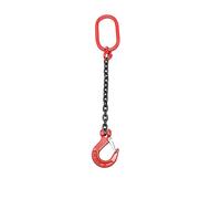 Eslinga de cadena, Eslinga de cadena, eslinga elevación una sola pierna Juego completo G80 Gancho acero al manganeso Para remolque de carga segura(1 ton 1 meter 1 leg 1 hook)