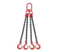 Eslinga de cadena, Eslinga de cadena, eslinga elevación una sola pierna Juego completo G80 Gancho acero al manganeso Para remolque de carga segura(2 tons 2 meters 4 legs 4 hooks)