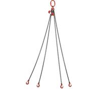 Eslinga de cadena GK8, carga máx. 6700 kg, grosor de la cadena 10 mm, con acortamiento, longitud útil 4 m, 4 ramales