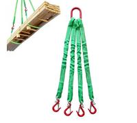 Eslinga de elevación con 4 ganchos, capacidad de 17636 libras, correa de poliéster, eslingas redondas de alta resistencia de color verde para aparejos, izaje, remolque y manipulación de carga.(6M)