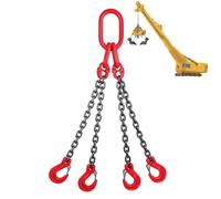 Eslinga de elevación de acero aleado de calidad industrial - Hebilla tipo mariposa - Capacidad de carga de 3 toneladas para grúas y polipastos de montacargas - Longitud 0,5 m (1,6 pies) - 4 ganchos