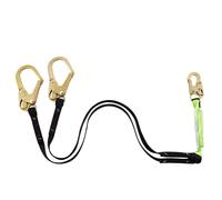 Eslinga de seguridad de doble pierna con amortiguador de impacto Peakworks, protecci n contra ca das, con gancho de seguridad y dos ganchos de re