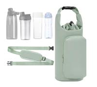 Eslinga para botella de agua, ajustable con cordón aislante con bolsillo, soporte para botella de agua, para gimnasio, senderismo, viajes, al aire libre, playa, oficina, escuela, coche, crucero