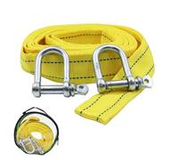 Eslingas 4x4 Rescate Cuerda de Remolque para Coche Eslinga Cuerda de Remolque de 4 M y 5 T Cuerda de Remolque con 2 Anilla en U de Seguridad y Bolsa Automóvil,Camión,SUV (Amarillo)