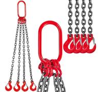 Eslingas De Cadena Eslinga de Cadena 4T 1 m / 2 x 8 mm Cuatro ramales con Gancho Acero Recubrimiento en Polvo - Grado 80, Resistente a Altas temperaturas for elevación(1m)
